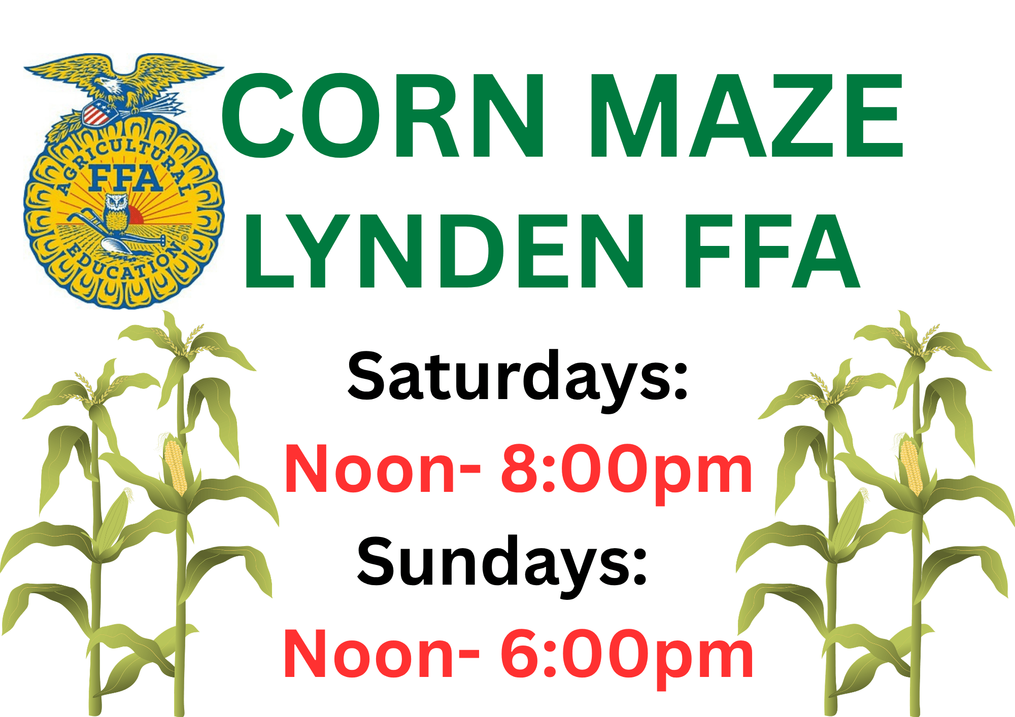 LYNDEN FFA CORN MAZE Yard signs